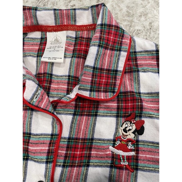 Disney Store Minnie Mouse Holiday Plaid Nightshirt Women pajama Size Large - Picture 2 of 8